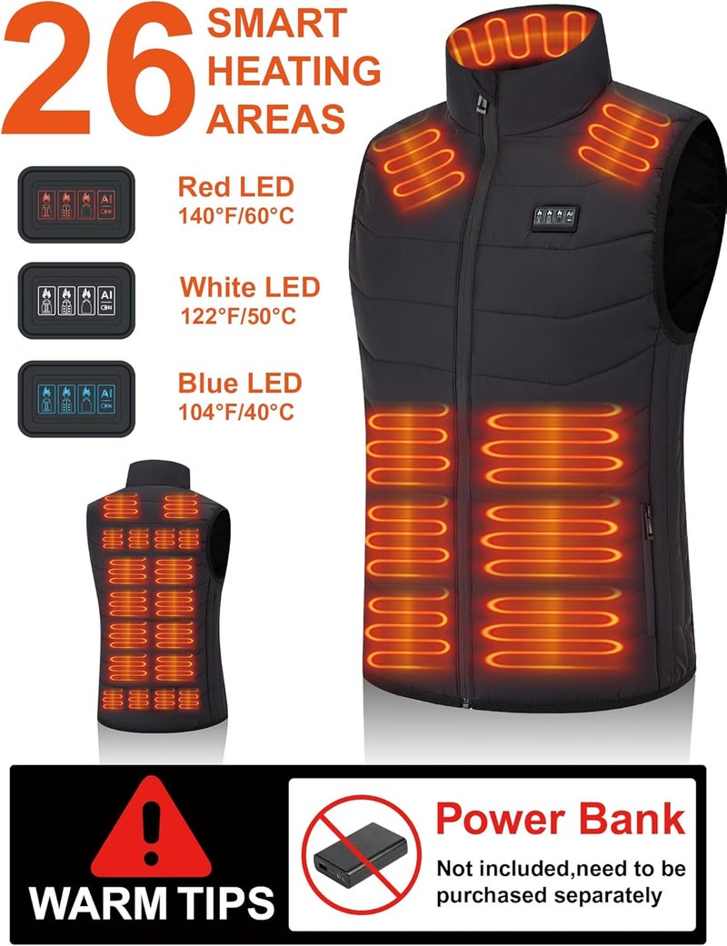 Techstuph Heated Vest for Men & Women, No Battery Pack, 4 Switch Controls, Windproof Lightweight Polyester for Work, Cycling - Image 5